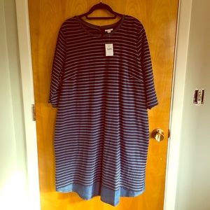 J.Jill layered knit long sleeve dress. 2X NWT